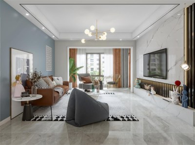 北欧客厅3D模型下载